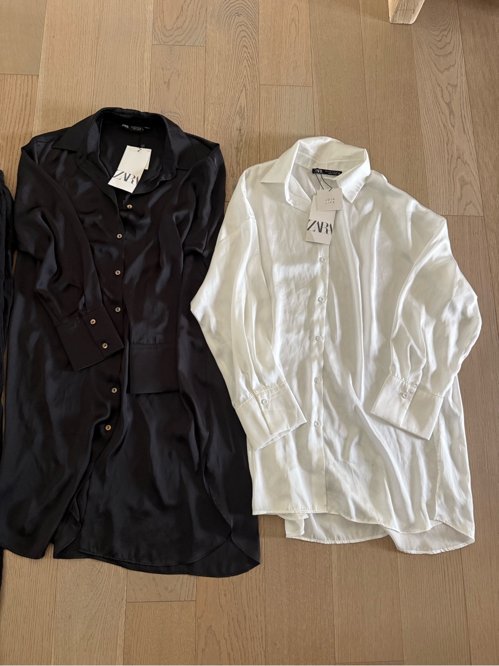Zara - Drawstring pants & satin button down tops bundle - Picture 3 of 4